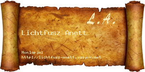 Lichtfusz Anett névjegykártya